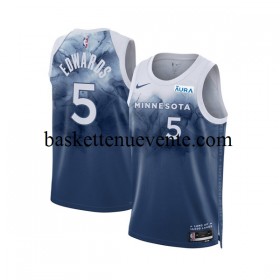 Maillot Basket Minnesota Timberwolves Anthony Edwards 5 Nike 2023-2024 City Edition Bleu Swingman - Homme